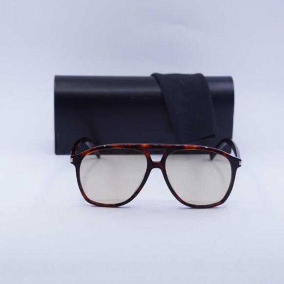 Saint Laurent SL596 DUNE 003 Aviator Sunglasses - Havana\Brown - Picture 2 of 15